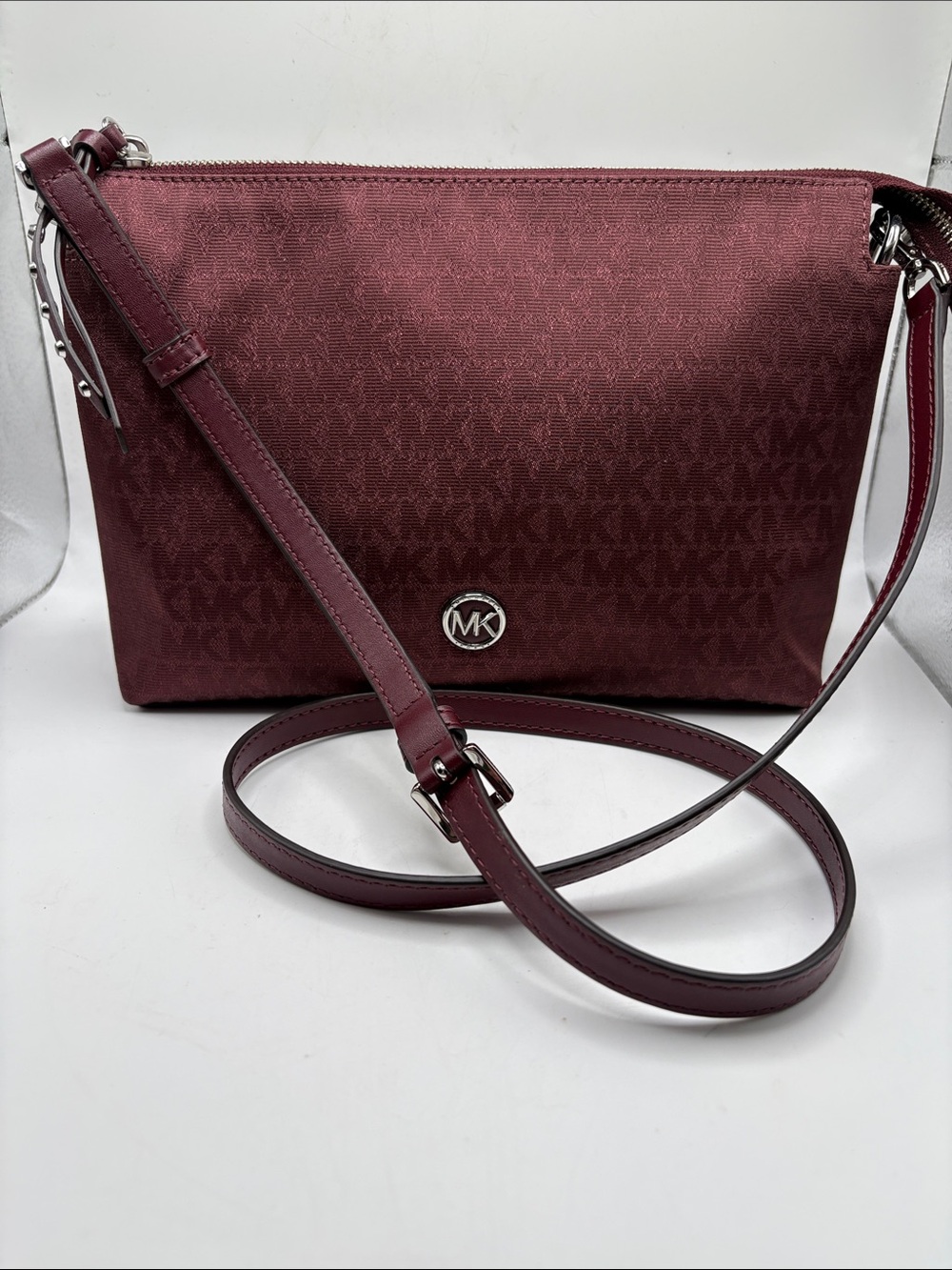 Michael Kors Merlot Messenger Crossbody Bag with MK Logo